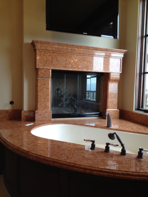 "Rosso Verona" Marble Fire place & Tub